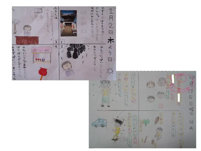 人気】絵日記帳 A4判 9マス 10行 小学生 幼児 ダイアリー 思い出